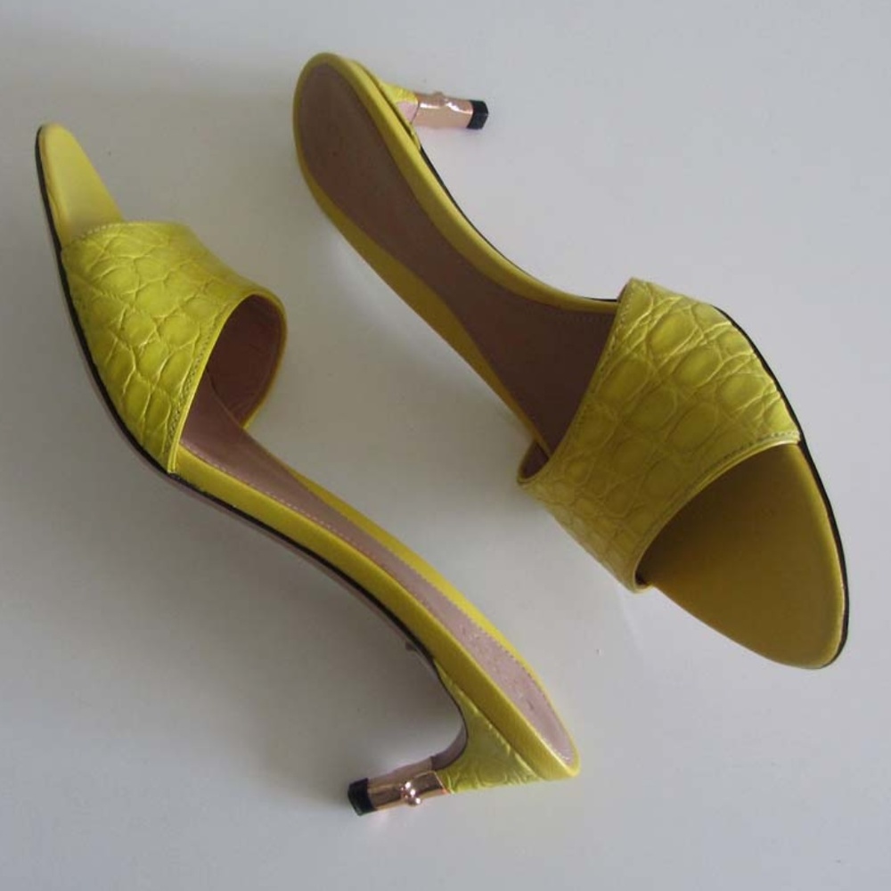 GUCCI Tom Ford alligator bamboo slide sandals 6 B - Picture 4 of 7